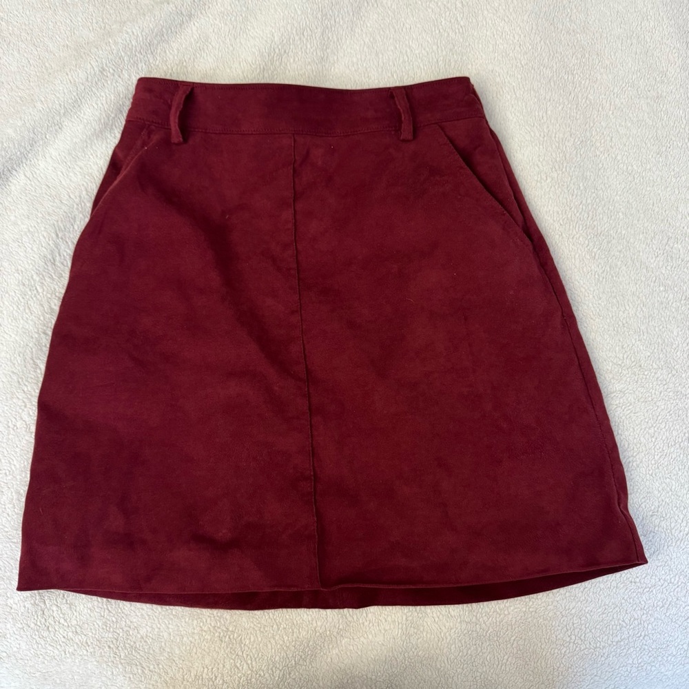 Hollister Burgundy Red A-Line Ultra High-Rise Miniskirt